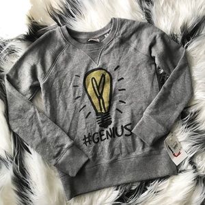 Junk Food Clothing “Genius” Light Bulb Sweater NWT